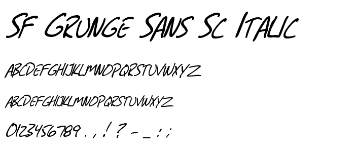 SF Grunge Sans SC Italic font
